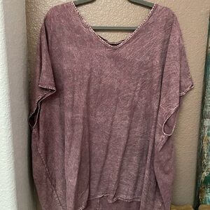 Elegant Dusty Rose V-Neck Tunic